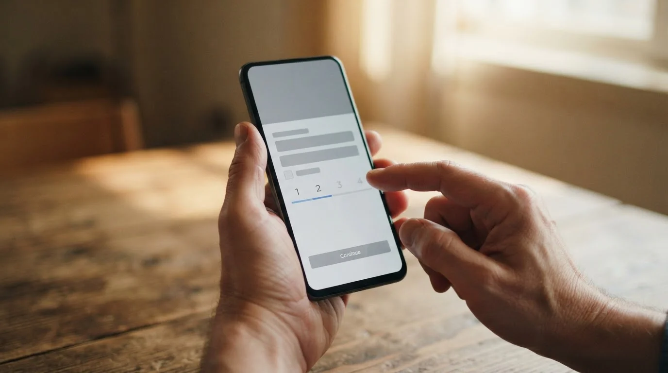 Hand bedient Smartphone mit Zahlungsvorgang auf dem Display