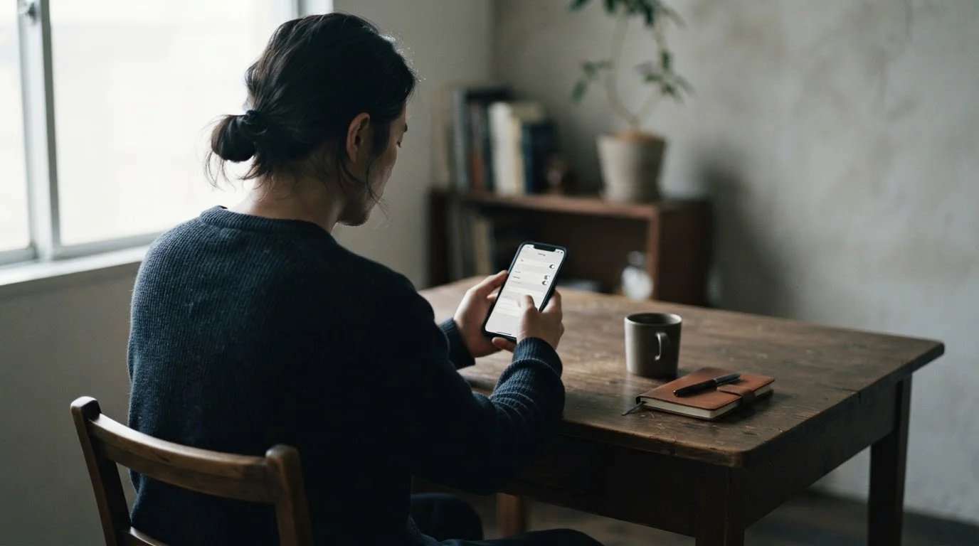 Person richtet monatliches Einzahlungslimit auf Smartphone ein